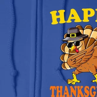 Happy Thanksgiving Dabbing Gamer Turkey Full Zip Hoodie