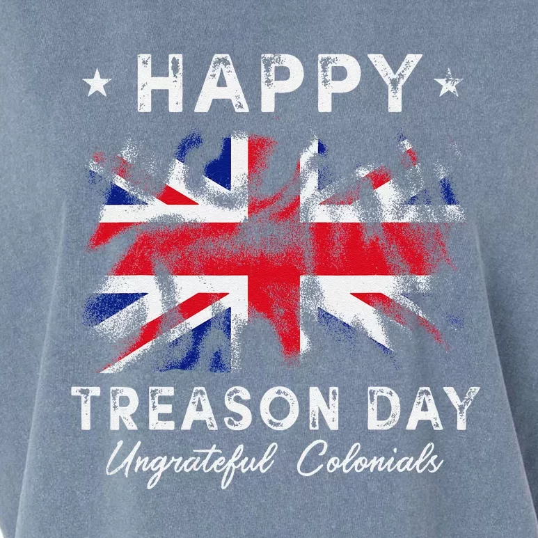 Happy Treason Day Ungrateful Colonials 4th July British Flag Garment-Dyed Women's Muscle Tee