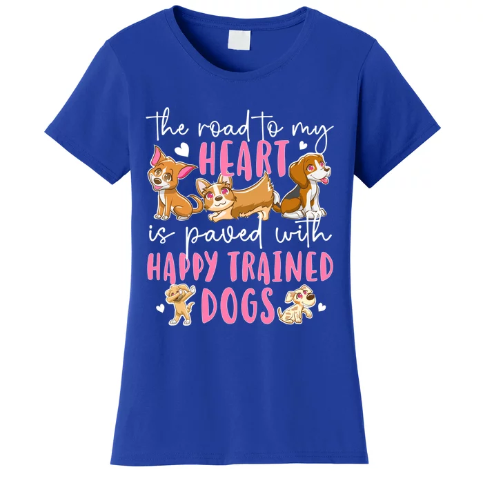 Happy Trained Dog Trainer Dog Training Gift Women's T-Shirt