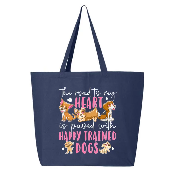 Happy Trained Dog Trainer Dog Training Gift 25L Jumbo Tote