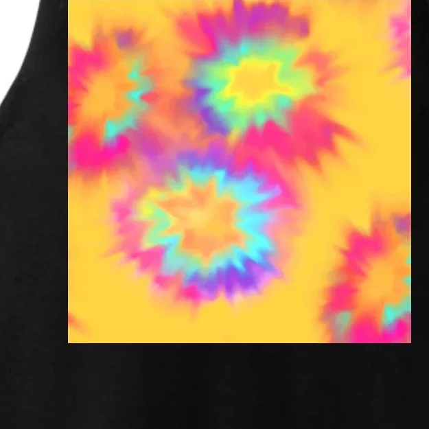 Hippie Tye Dye Neon Pattern Ladies Tri-Blend Wicking Tank