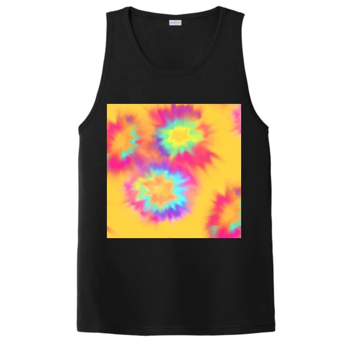 Hippie Tye Dye Neon Pattern Performance Tank