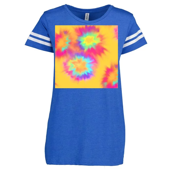 Hippie Tye Dye Neon Pattern Enza Ladies Jersey Football T-Shirt