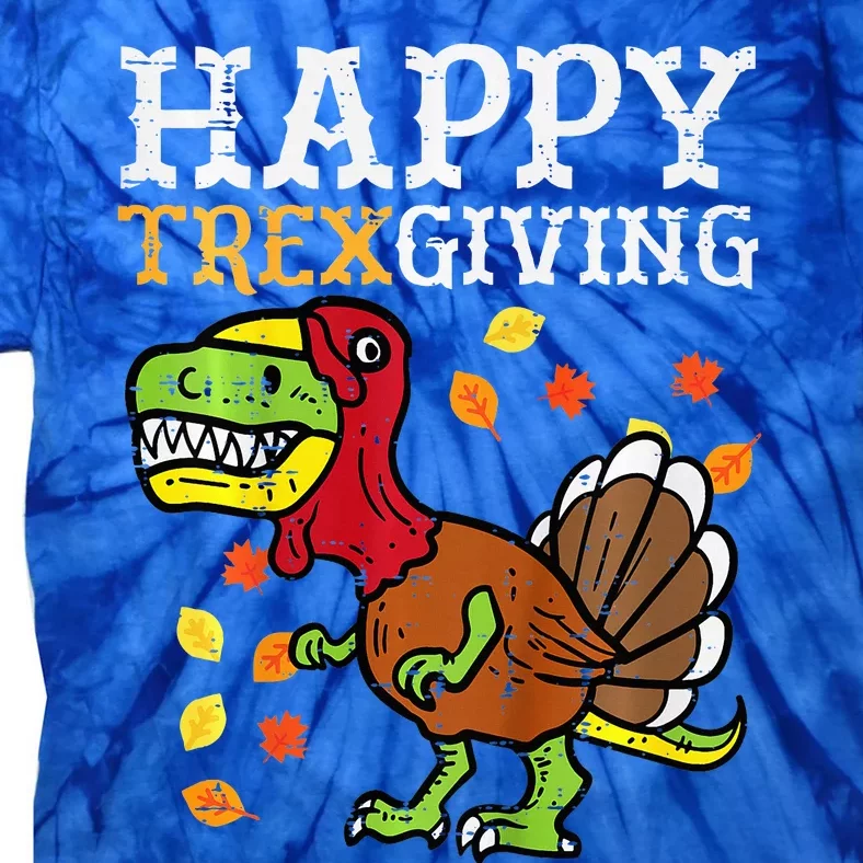 Happy Trexgiving Dino Turkey Thanksgiving Tie-Dye T-Shirt