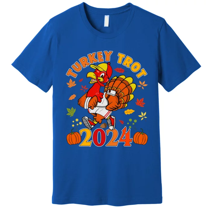 Happy Thanksgiving Day 2024 Pumpkin And Run Cute Turkey Trot Cool Gift Premium T-Shirt