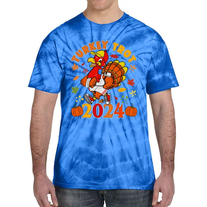 Happy Thanksgiving Day 2024 Pumpkin And Run Cute Turkey Trot Cool Gift Tie-Dye T-Shirt