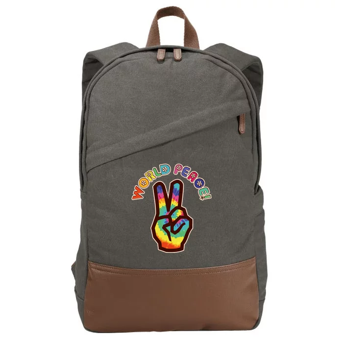 Hippy Tie Dye World Peace Cotton Canvas Backpack