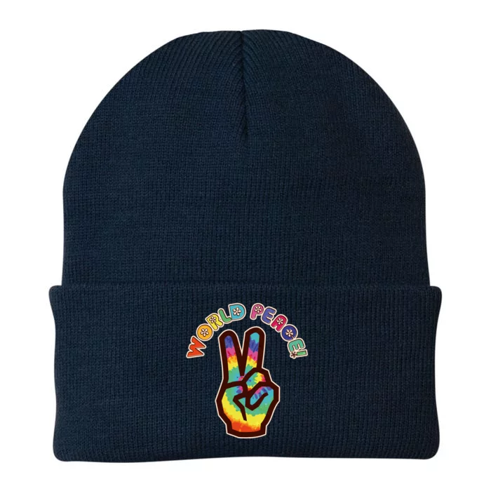 Hippy Tie Dye World Peace Knit Cap Winter Beanie