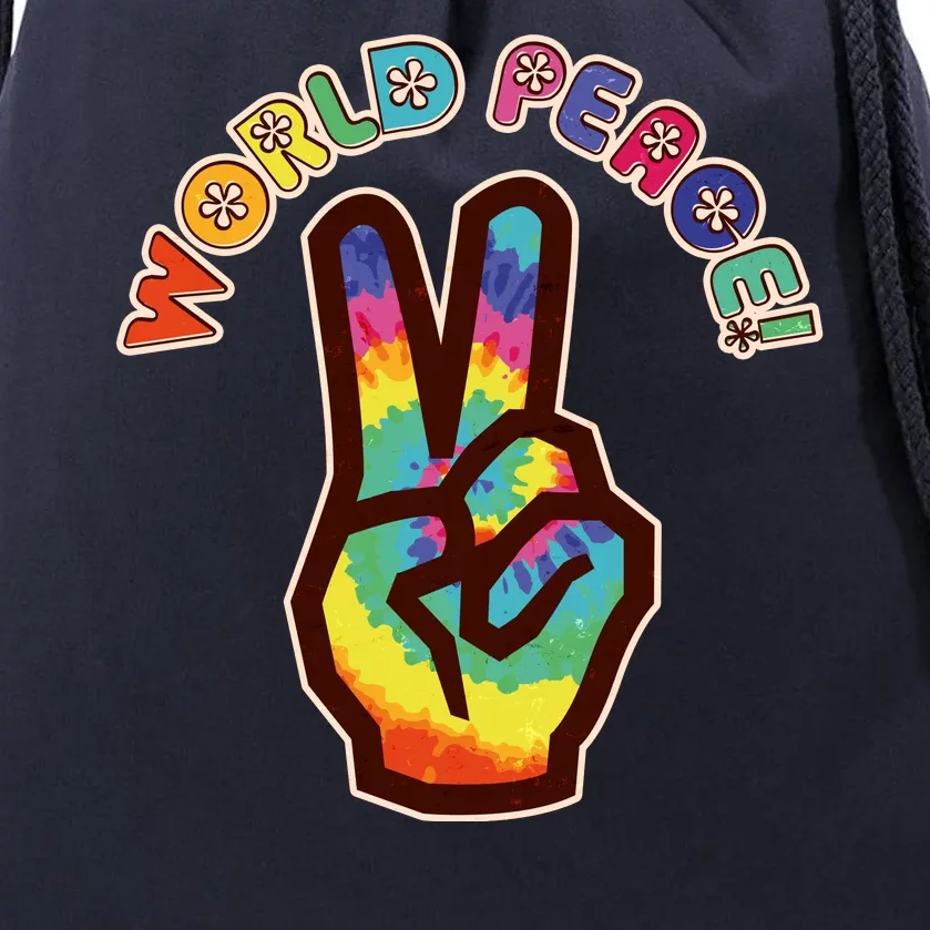 Hippy Tie Dye World Peace Drawstring Bag