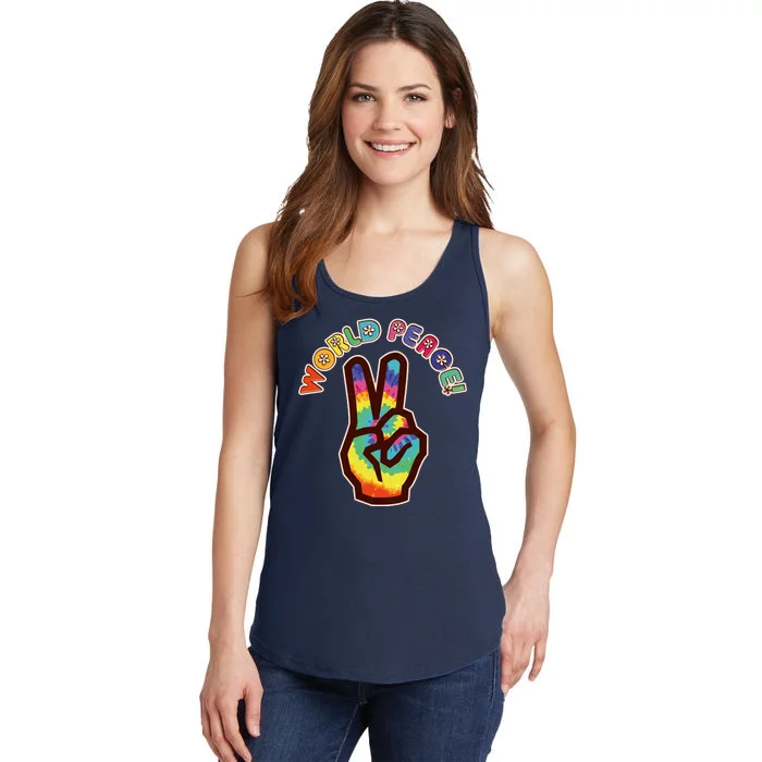 Hippy Tie Dye World Peace Ladies Essential Tank