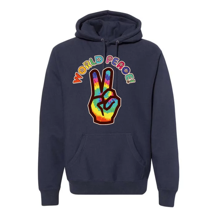 Hippy Tie Dye World Peace Premium Hoodie