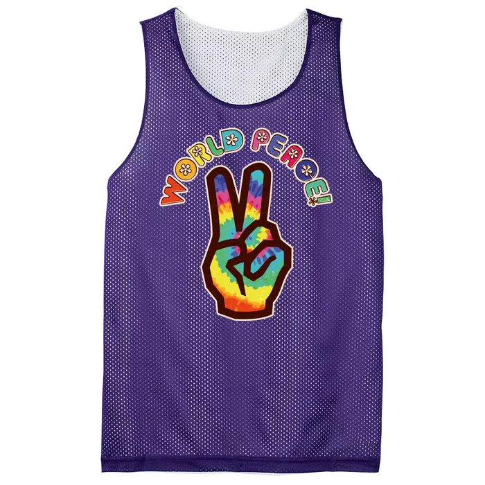 Hippy Tie Dye World Peace Mesh Reversible Basketball Jersey Tank