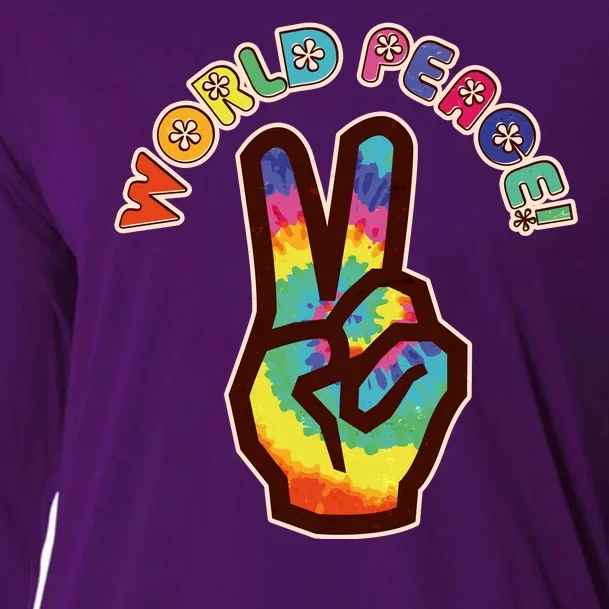 Hippy Tie Dye World Peace Cooling Performance Long Sleeve Crew