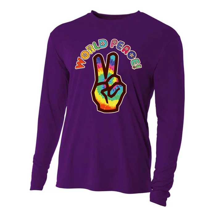 Hippy Tie Dye World Peace Cooling Performance Long Sleeve Crew