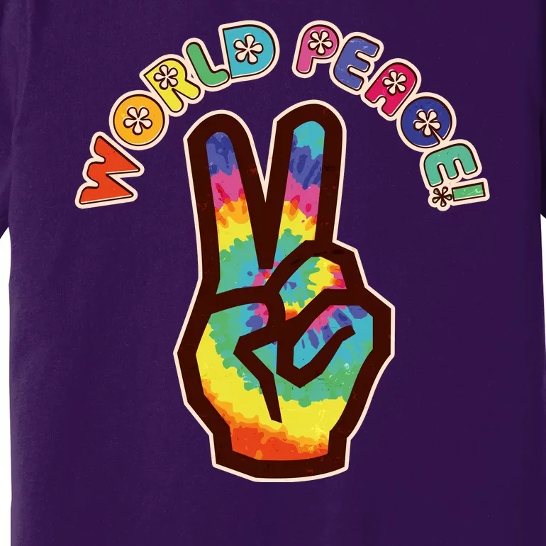 Hippy Tie Dye World Peace Premium T-Shirt