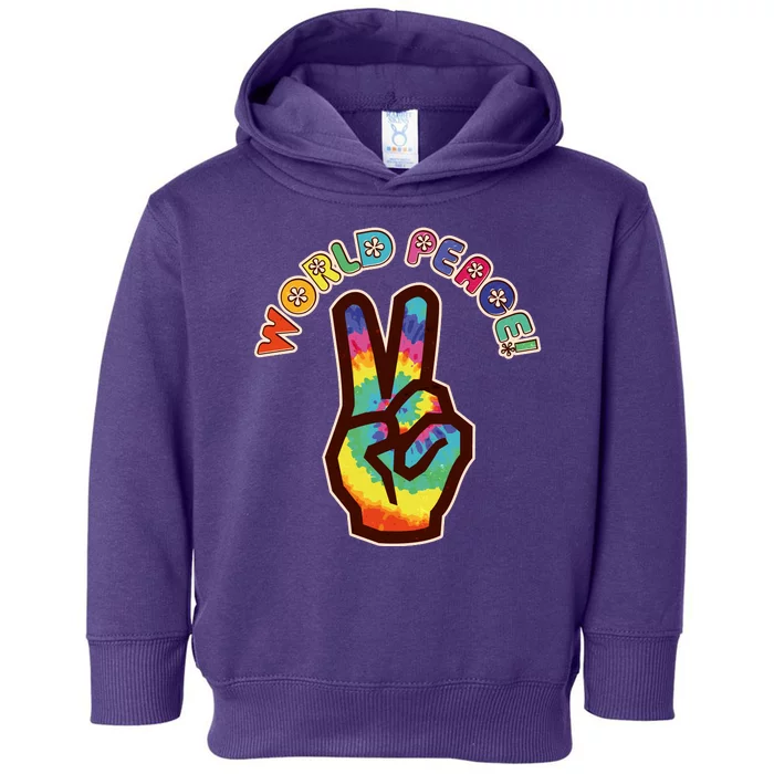 Hippy Tie Dye World Peace Toddler Hoodie