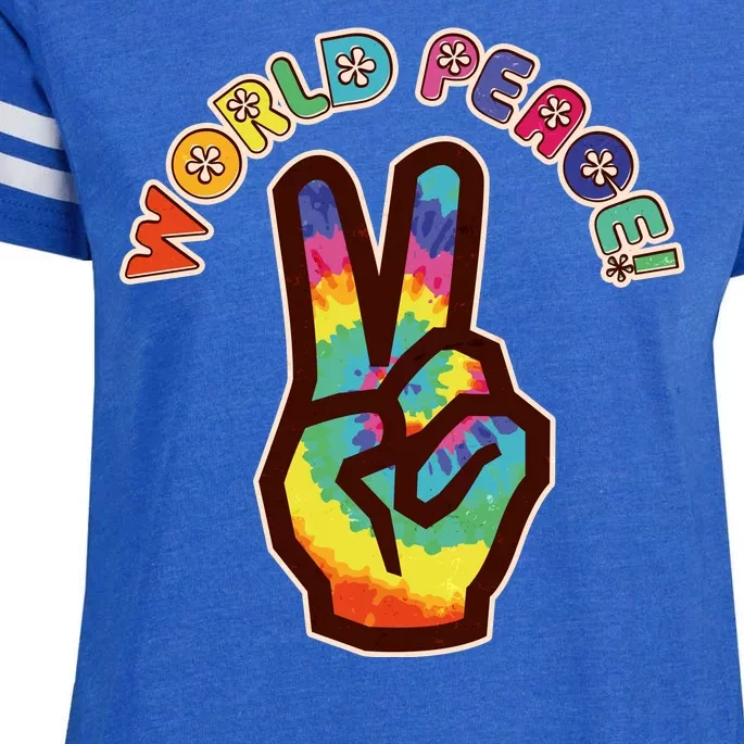 Hippy Tie Dye World Peace Enza Ladies Jersey Football T-Shirt