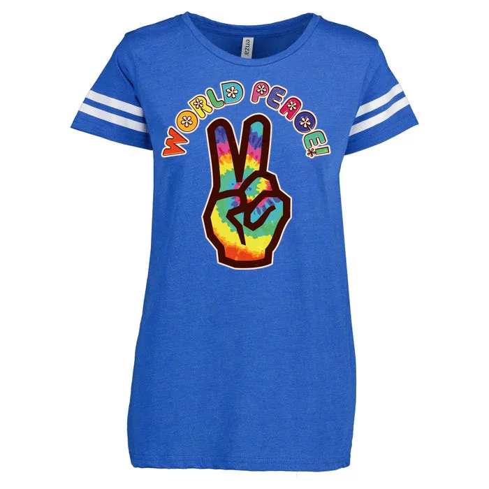 Hippy Tie Dye World Peace Enza Ladies Jersey Football T-Shirt