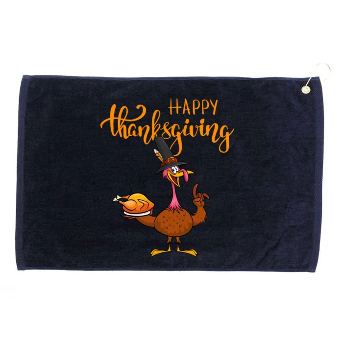 Happy Thanksgiving Day Cute Happy Turkey Day Holiday Funny Gift Cute Gift Grommeted Golf Towel