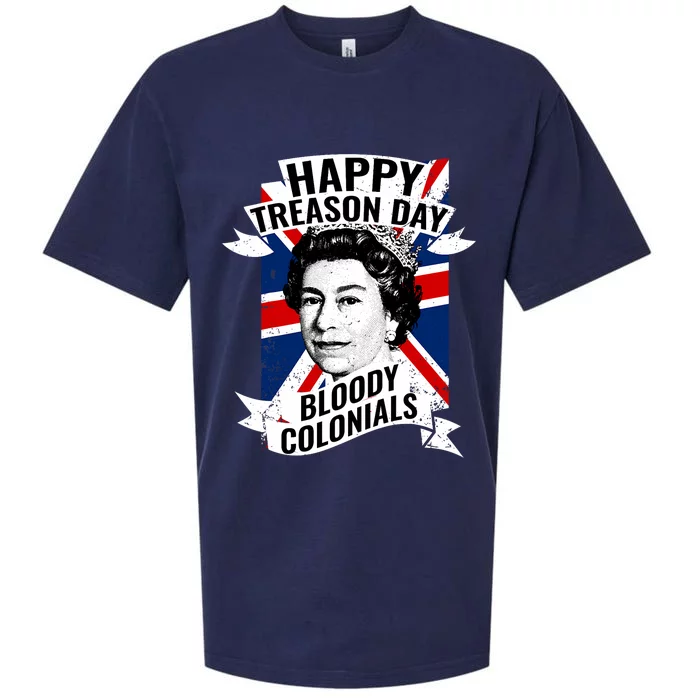 Happy Treason Day Funny British Queen 4th Of July Gift Sueded Cloud Jersey T-Shirt