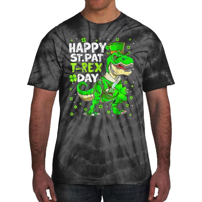 Happy TRex Dinosaur Saint Patrick's Day For Tie-Dye T-Shirt