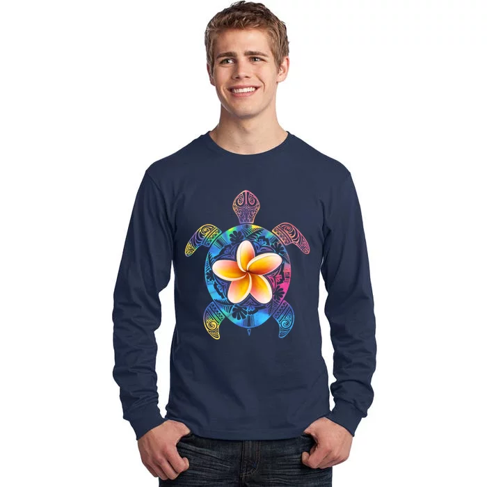 Hawaiian Tie Dye Sea Turtle Tall Long Sleeve T-Shirt