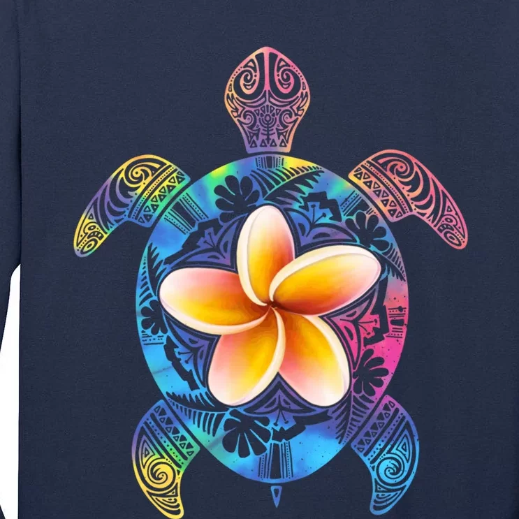 Hawaiian Tie Dye Sea Turtle Tall Long Sleeve T-Shirt