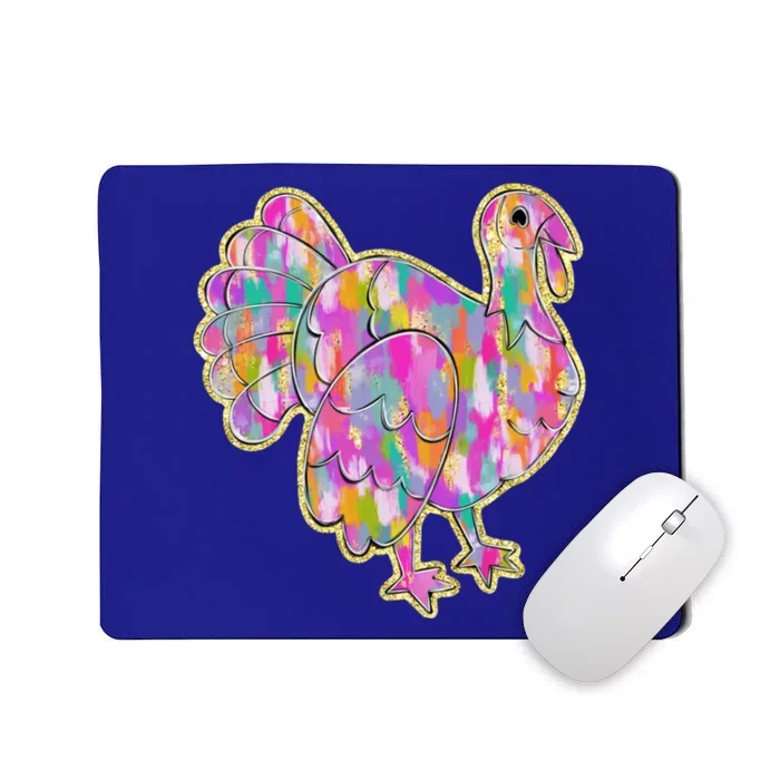 Happy Thanksgiving Day Colorful Turkey Funny Gift Mousepad