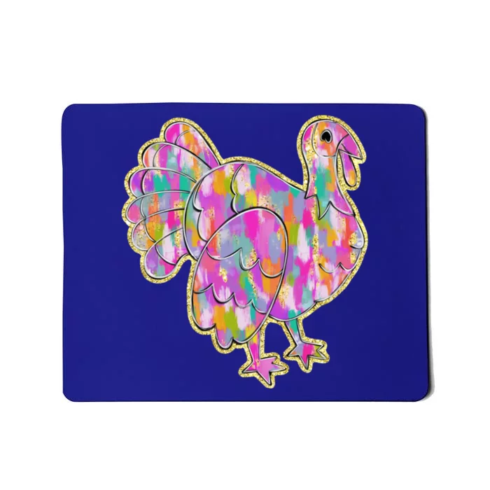 Happy Thanksgiving Day Colorful Turkey Funny Gift Mousepad