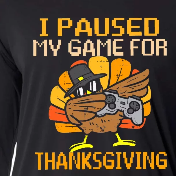 Happy Thanksgiving Dabbing Gamer Turkey Boy Girl Cooling Performance Long Sleeve Crew