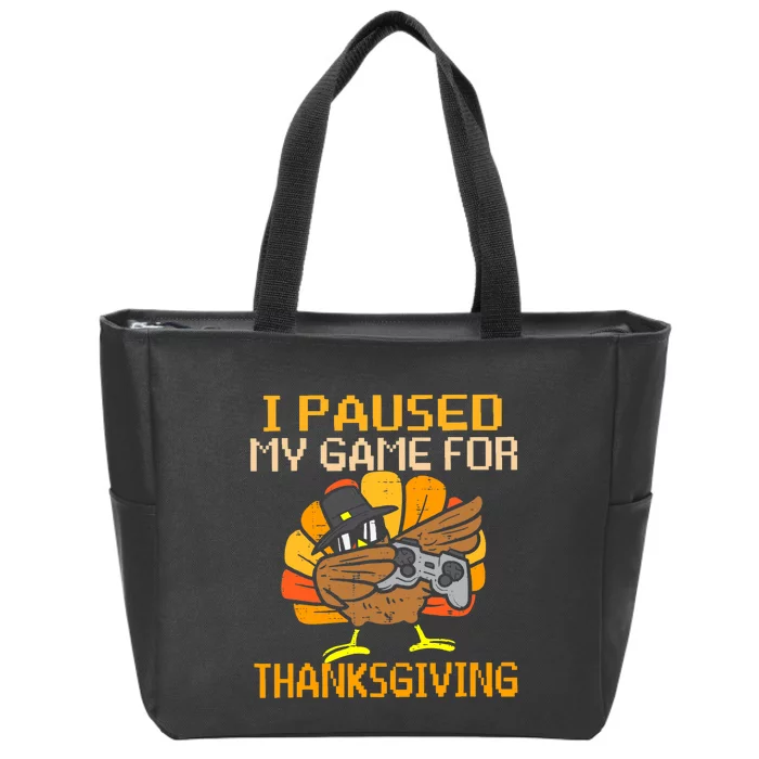 Happy Thanksgiving Dabbing Gamer Turkey Boy Girl Zip Tote Bag