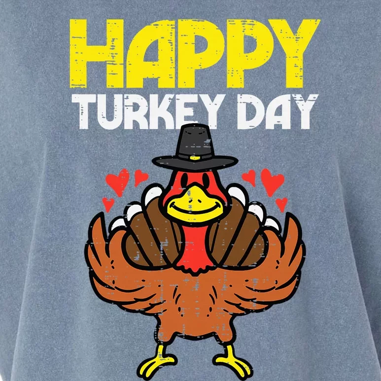 Happy Turkey Day Pilgrim Funny Thanksgiving Garment-Dyed Women's Muscle Tee