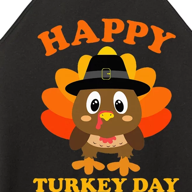 Happy Turkey Day Cute Little Pilgrim Women’s Perfect Tri Rocker Tank