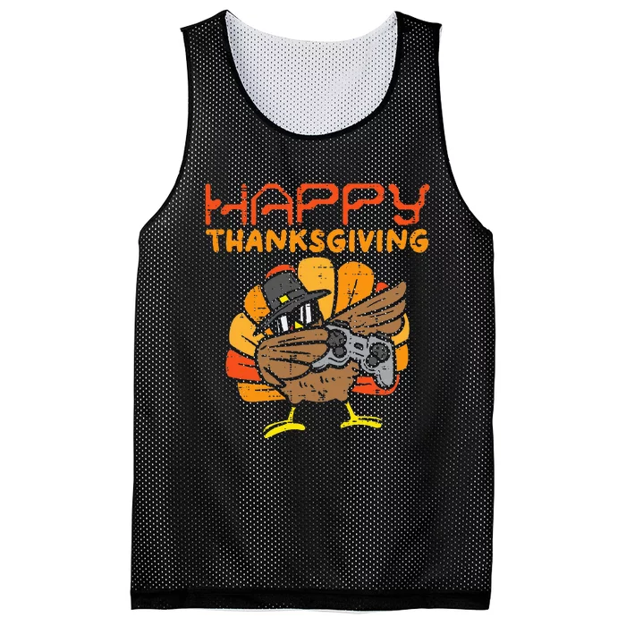 Happy Thanksgiving Dabbing Gamer Turkey Mesh Reversible Basketball Jersey Tank