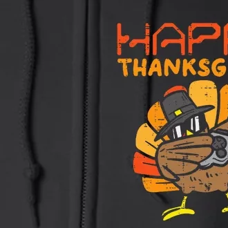 Happy Thanksgiving Dabbing Gamer Turkey Full Zip Hoodie