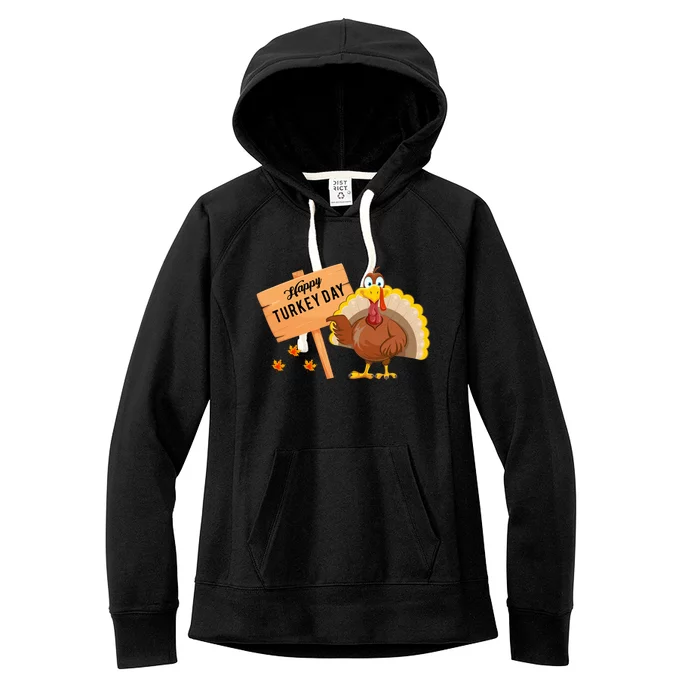 Happy Turkey Day Funny Thanksgiving Family Graphic Gift Women's Fleece Hoodie