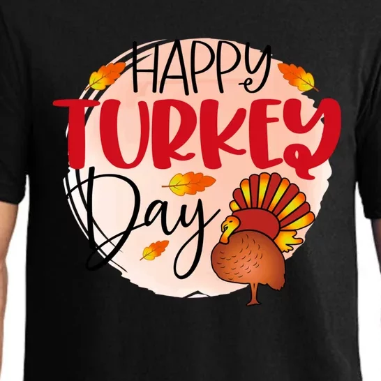 Happy Turkey Day Gift Thanksgiving Graphic Gift Pajama Set