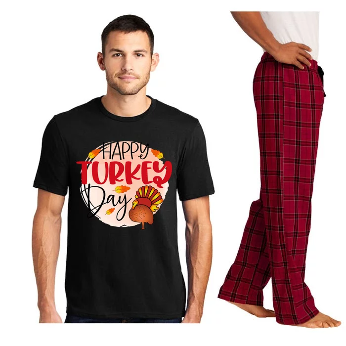 Happy Turkey Day Gift Thanksgiving Graphic Gift Pajama Set