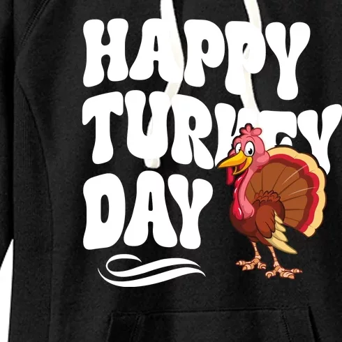 Happy Turkey Day Thanksgiving Holiday Women's Fleece Hoodie