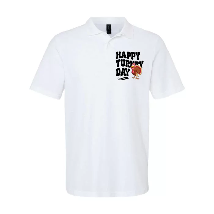 Happy Turkey Day Thanksgiving Holiday Softstyle Adult Sport Polo