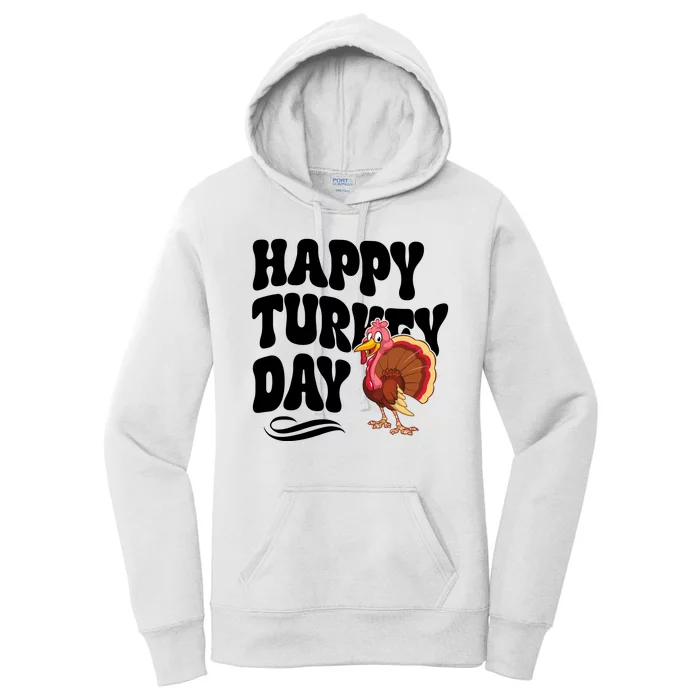 Happy Turkey Day Thanksgiving Holiday Women's Pullover Hoodie