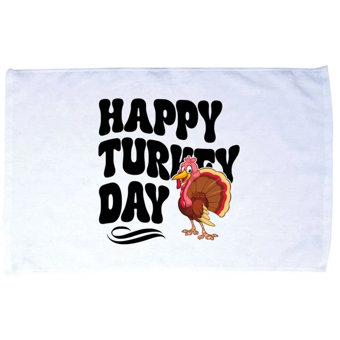 Happy Turkey Day Thanksgiving Holiday Microfiber Hand Towel