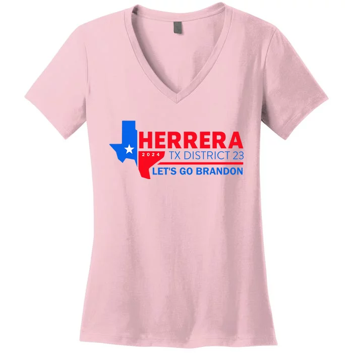 Herrera Tx District 23 LetS Go Brandon 2024 Quote Women's V-Neck T-Shirt