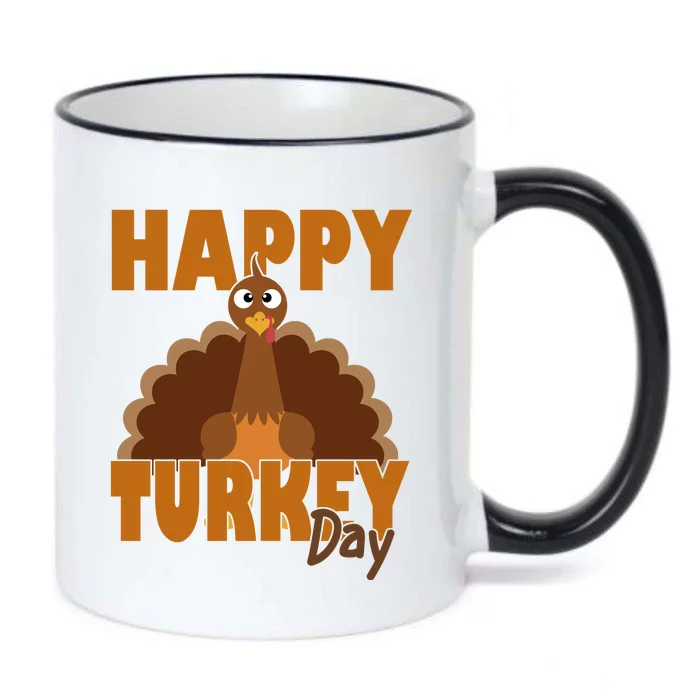 Happy Turkey Day Thanksgiving Holiday Black Color Changing Mug