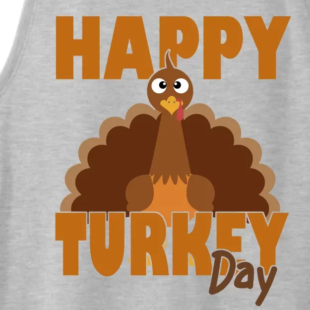 Happy Turkey Day Thanksgiving Holiday Ladies Tri-Blend Wicking Tank