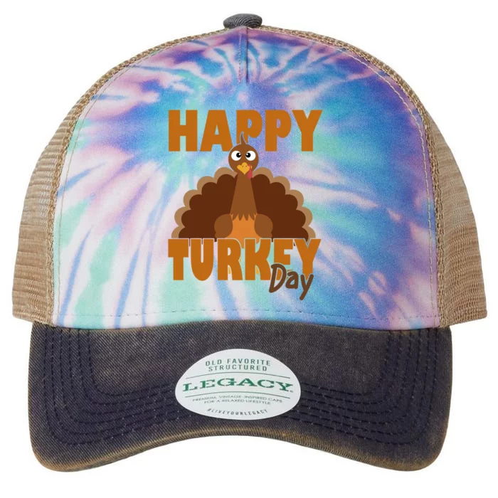 Happy Turkey Day Thanksgiving Holiday Legacy Tie Dye Trucker Hat