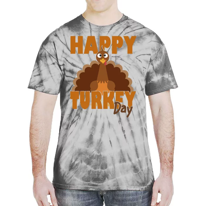 Happy Turkey Day Thanksgiving Holiday Tie-Dye T-Shirt