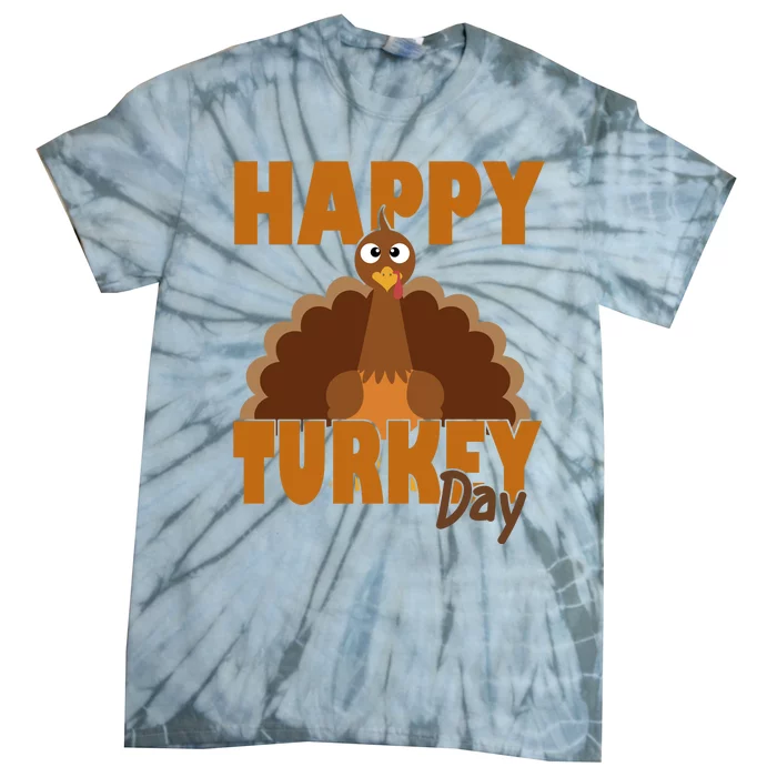 Happy Turkey Day Thanksgiving Holiday Tie-Dye T-Shirt