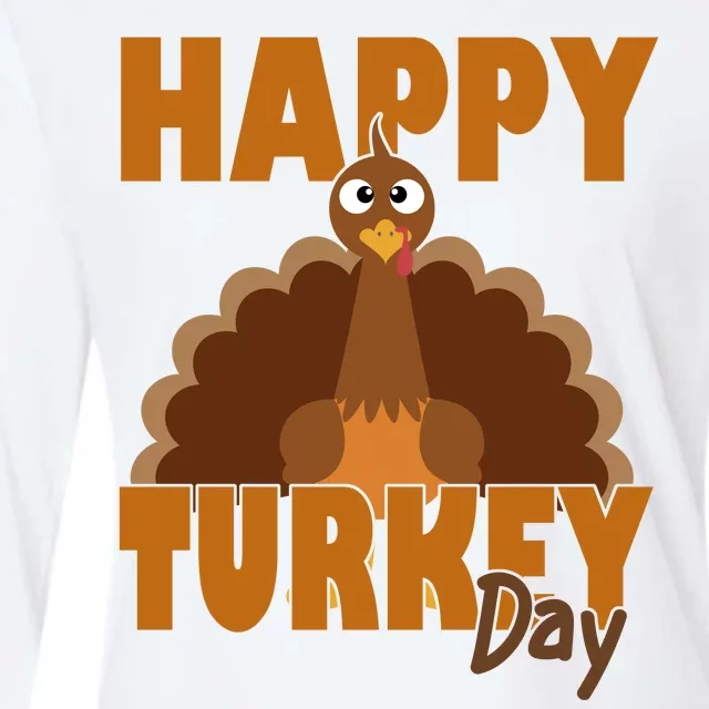 Happy Turkey Day Thanksgiving Holiday Womens Cotton Relaxed Long Sleeve T-Shirt