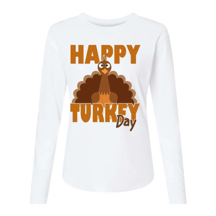 Happy Turkey Day Thanksgiving Holiday Womens Cotton Relaxed Long Sleeve T-Shirt